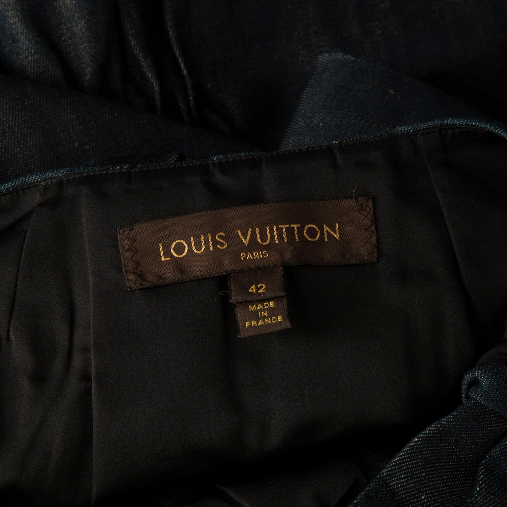Louis Vuitton Navy Denim Bow Detail Dress
