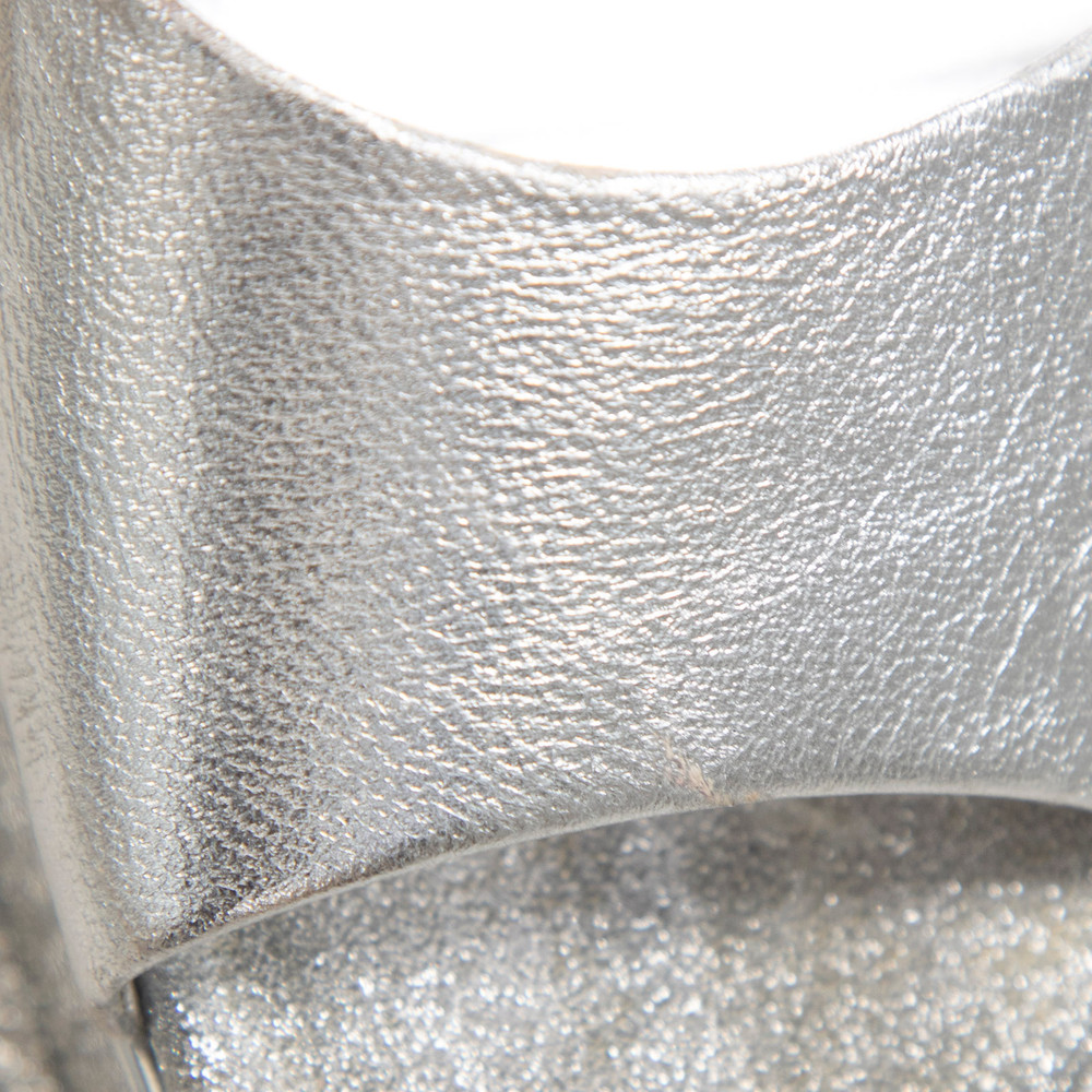 Christian Louboutin Silver Leather Amali Alta Sandals