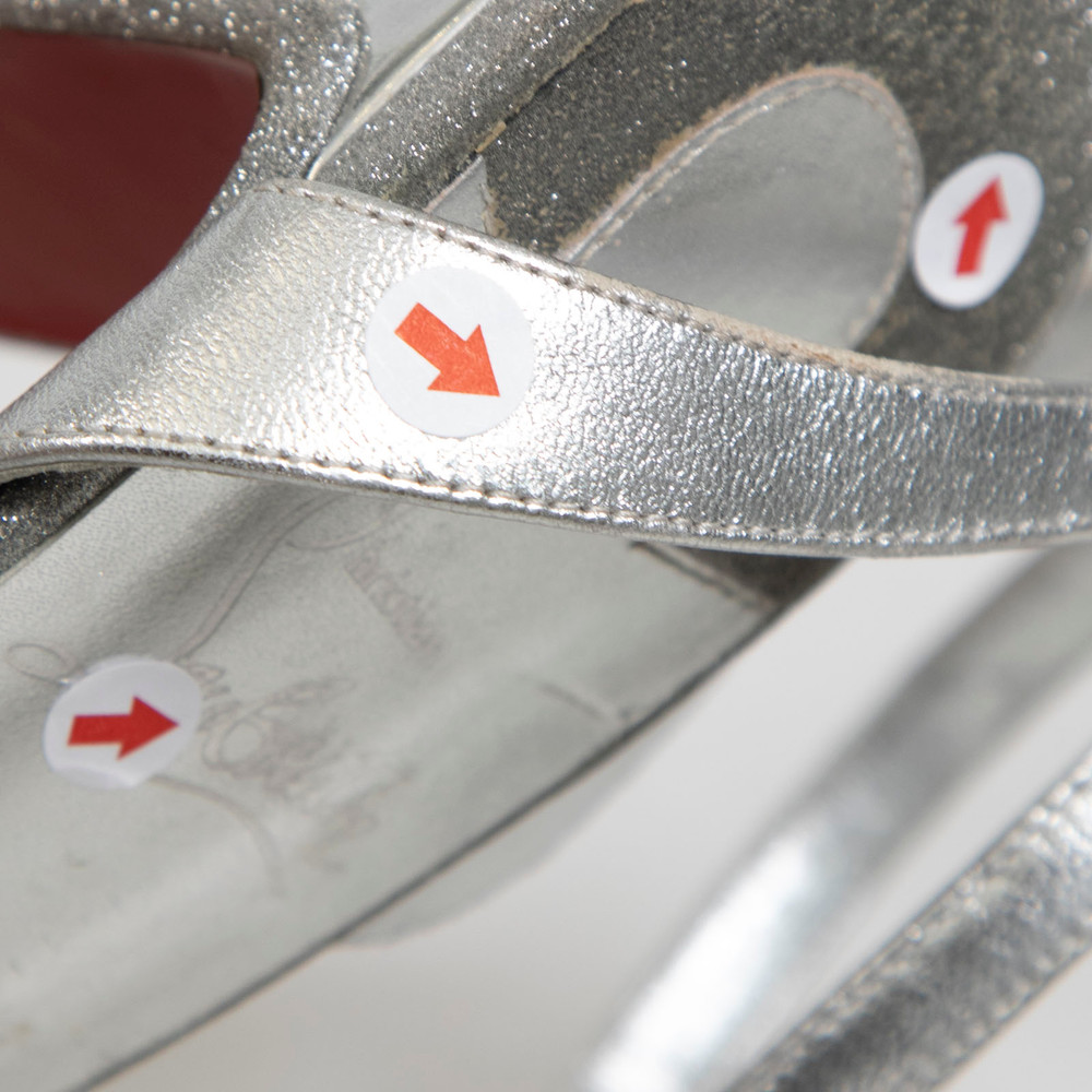 Christian Louboutin Silver Leather Amali Alta Sandals