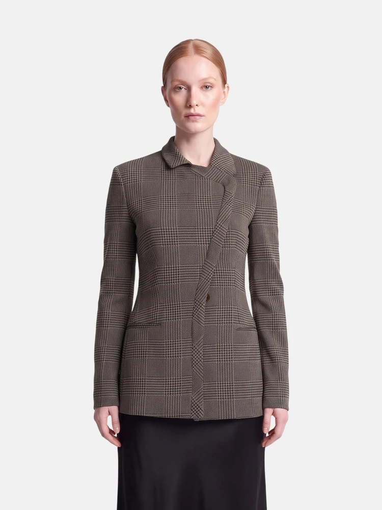 Giorgio Armani Grey Wool Checkered Blazer