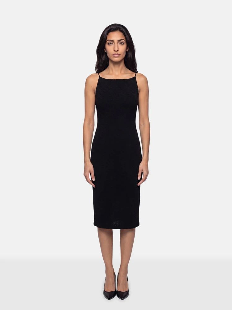 Balenciaga Black Strapless Textured Dress