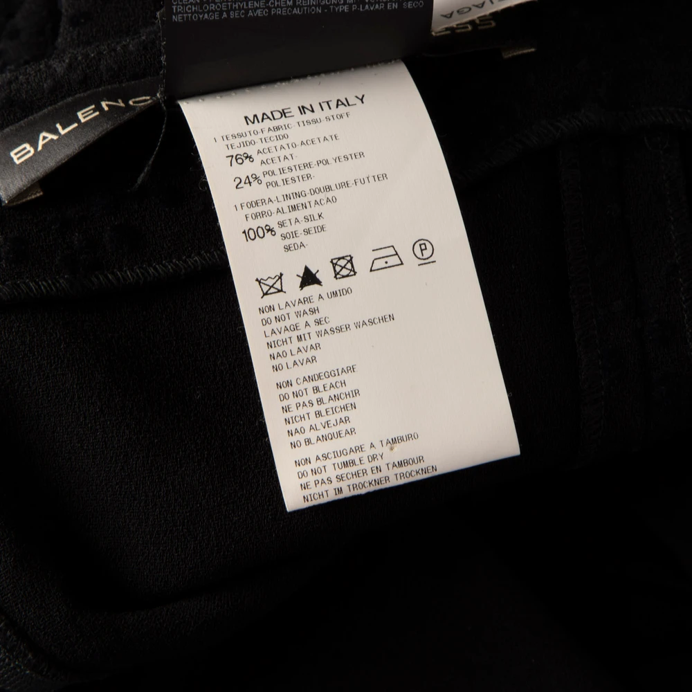 Balenciaga Black Strapless Textured Dress