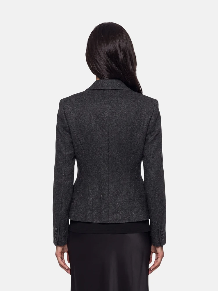 Ralph Lauren Grey Wool Metallic Jacket