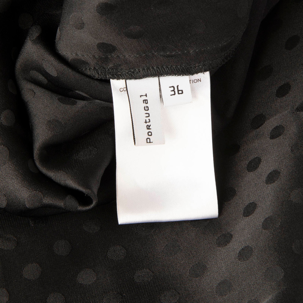 Balenciaga Black Silk Polkadot Top