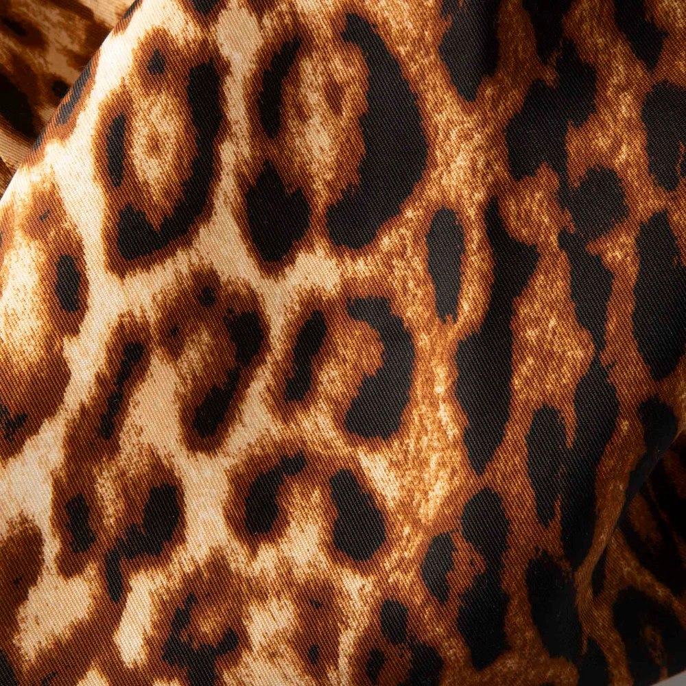 Céline Brown Leopard Print Wool Skirt