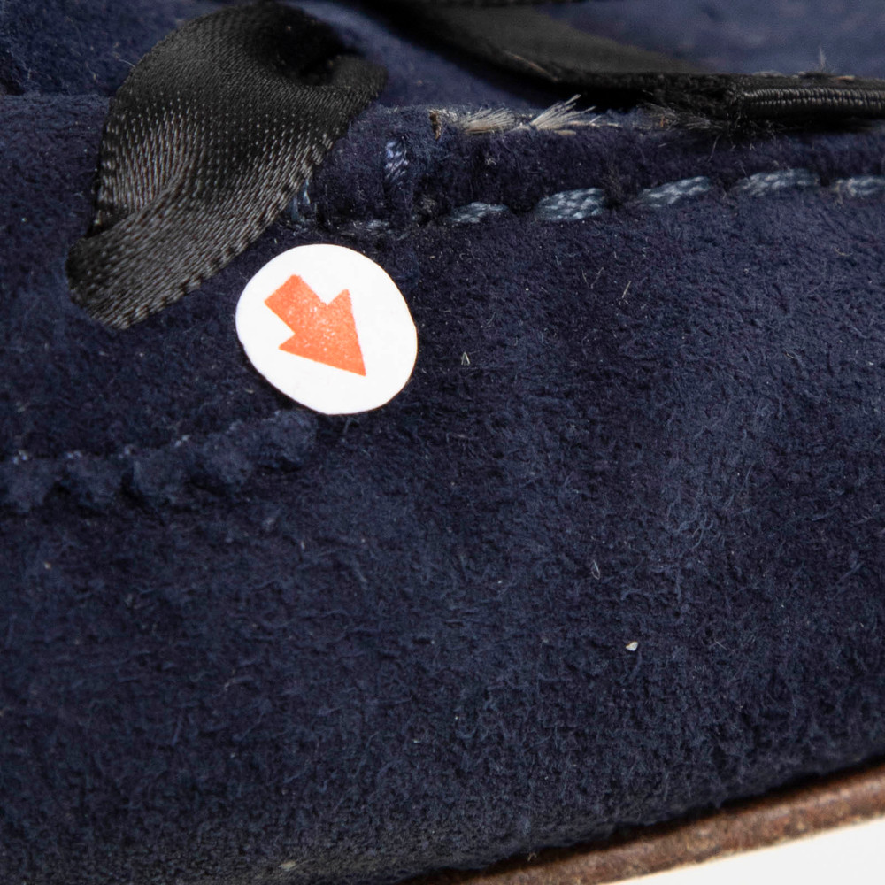 Chanel Navy Suede Bow Detail Moccasins