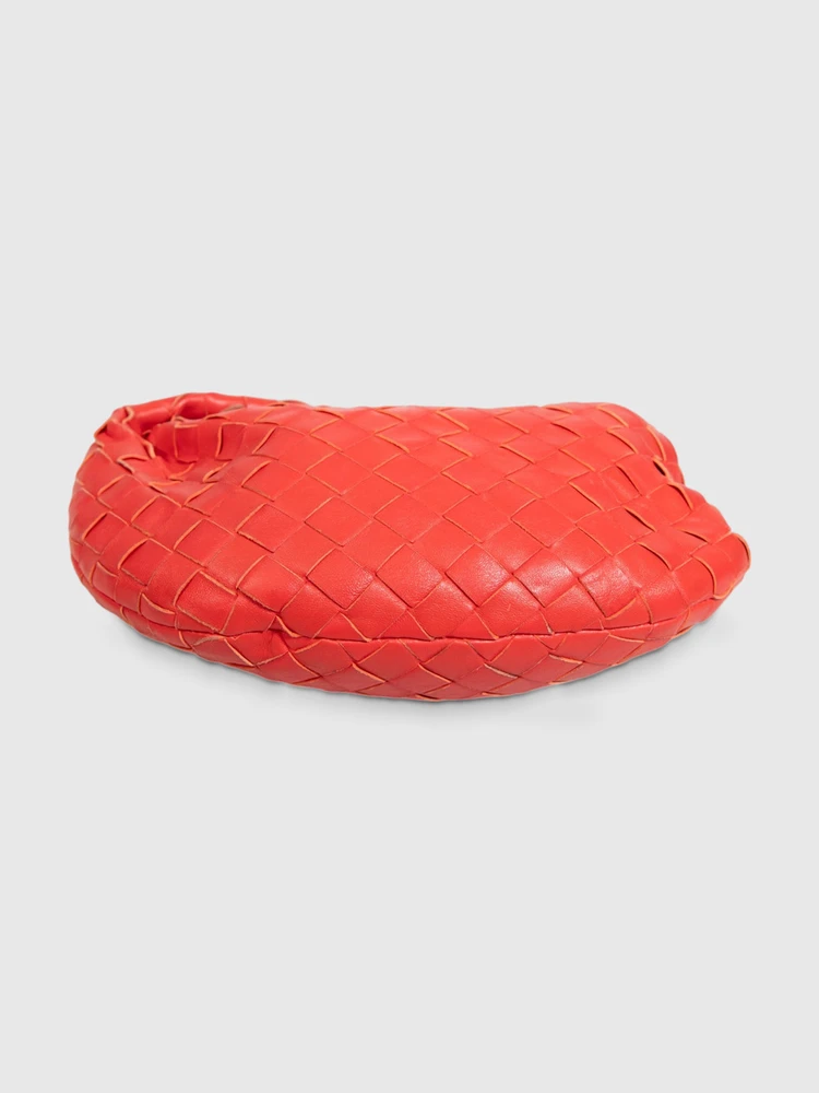 Bottega Veneta Red Leather Intrecciato Mini Jodie Bag