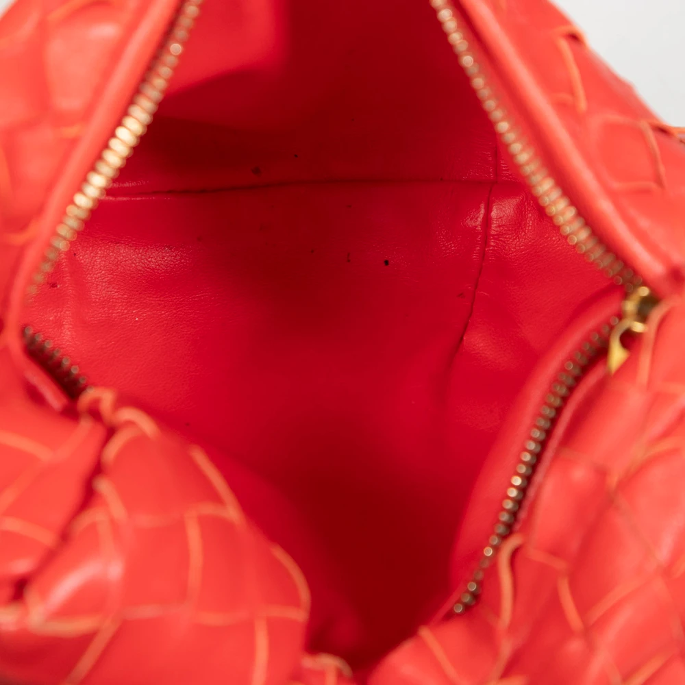 Bottega Veneta Red Leather Intrecciato Mini Jodie Bag