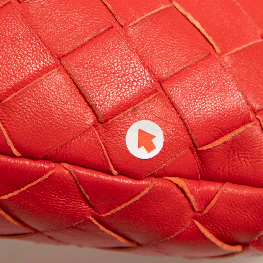 Bottega Veneta Red Leather Intrecciato Mini Jodie Bag