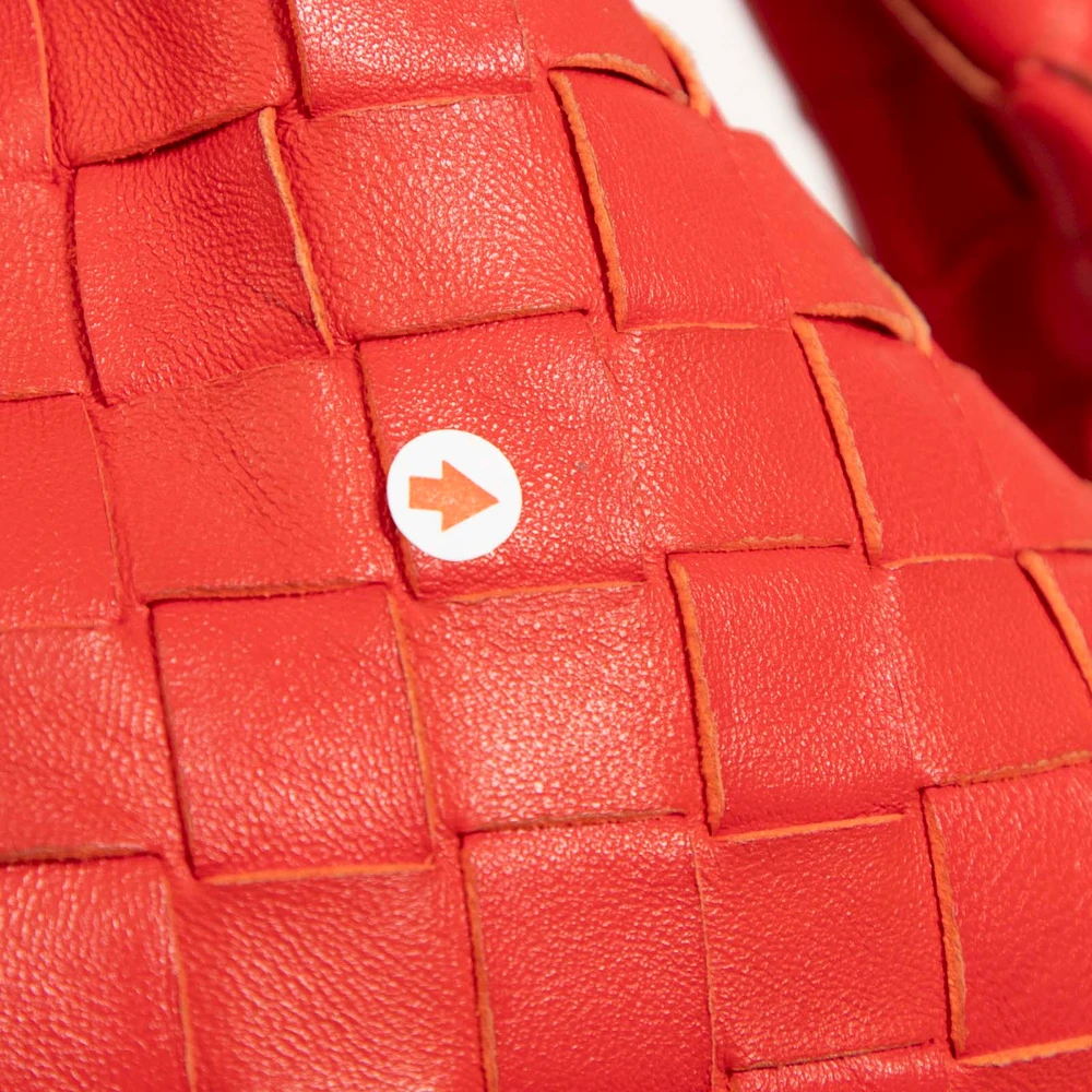 Bottega Veneta Red Leather Intrecciato Mini Jodie Bag