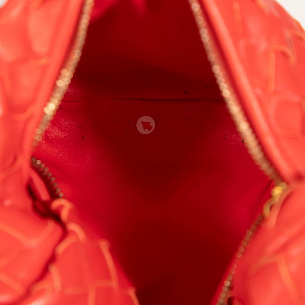 Bottega Veneta Red Leather Intrecciato Mini Jodie Bag