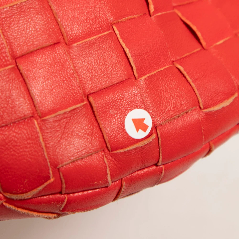 Bottega Veneta Red Leather Intrecciato Mini Jodie Bag