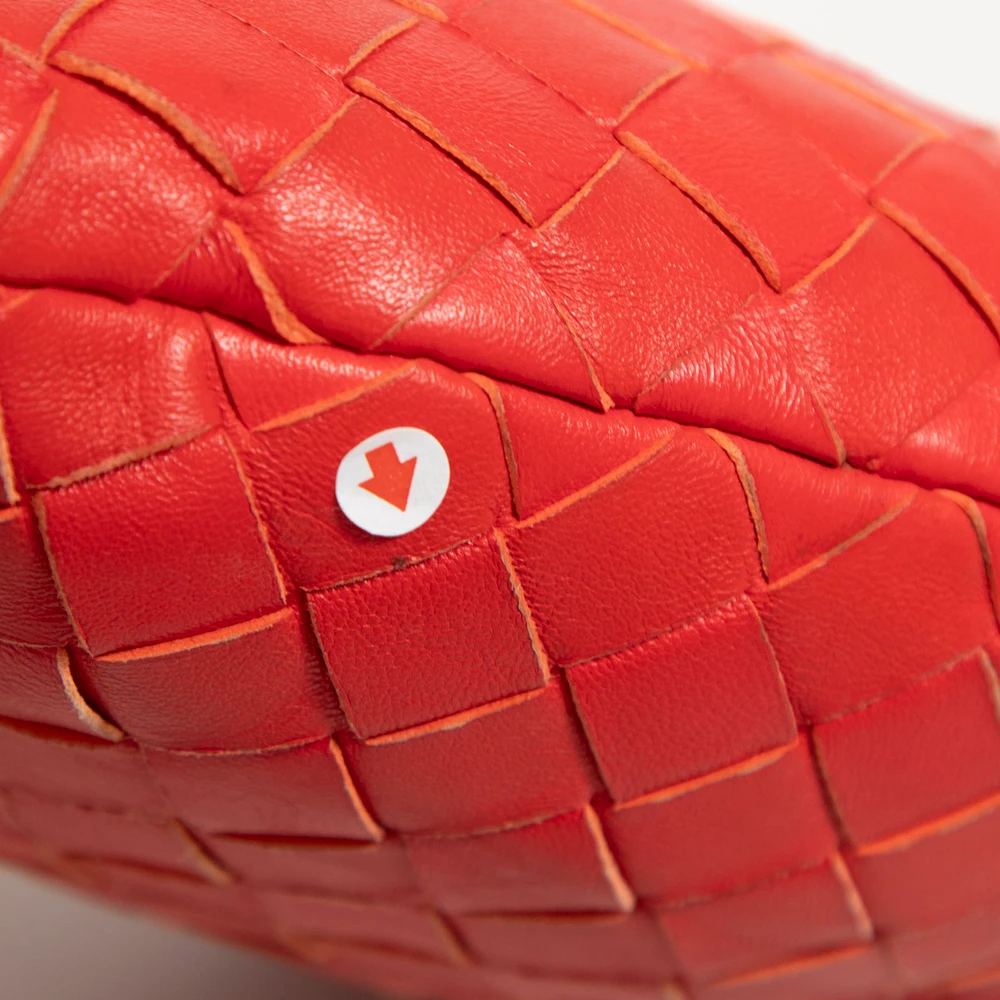 Bottega Veneta Red Leather Intrecciato Mini Jodie Bag