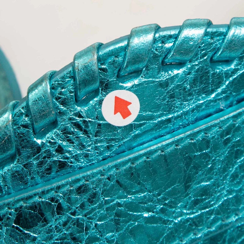 Balenciaga Turquoise Foil Leather Le Cagole XS Bag