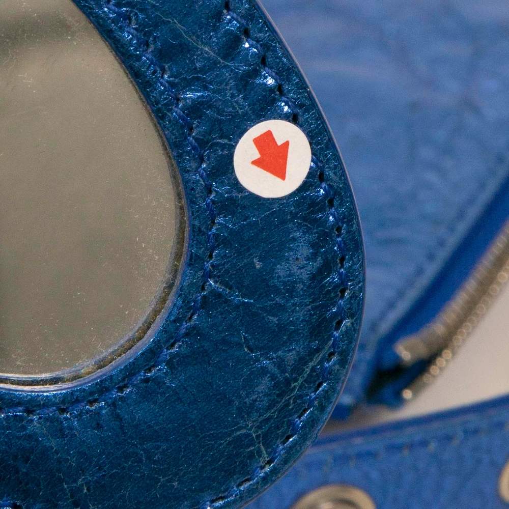 Balenciaga Blue Metallic Leather Le Cagole XS Bag