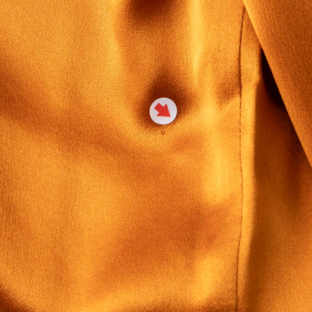 Max Mara Orange Silk Button Up Shirt