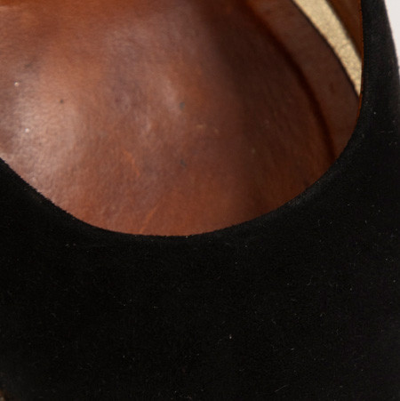 Givenchy Black Suede Zipper Trim Pumps