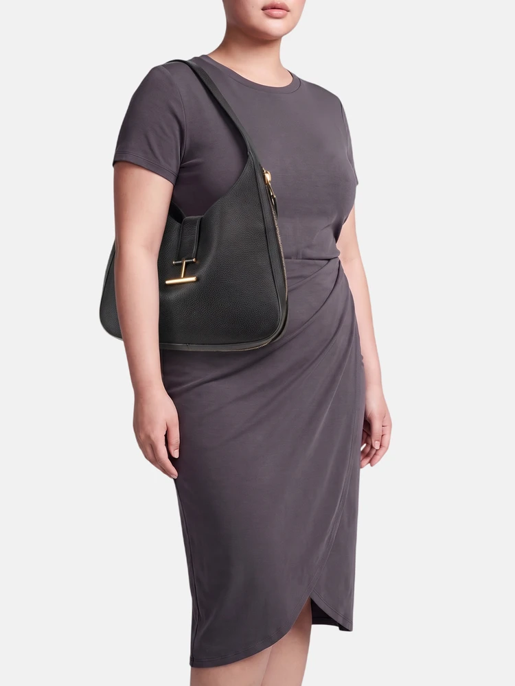 Tom Ford Black Grain Lux Calf Tara Shoulder Bag