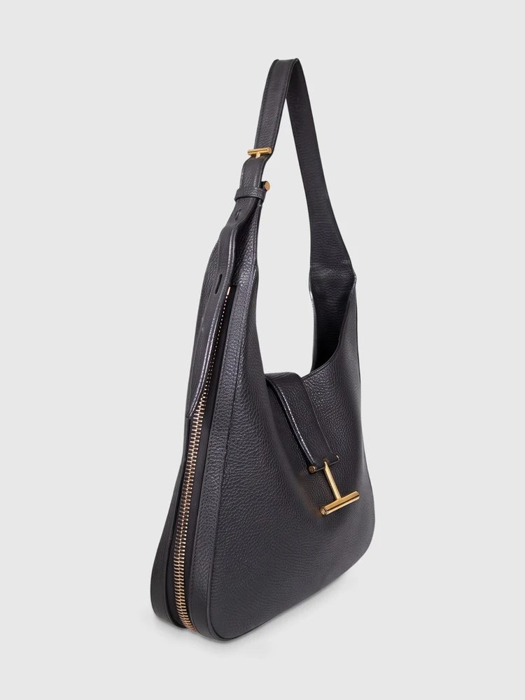 Tom Ford Black Grain Lux Calf Tara Shoulder Bag