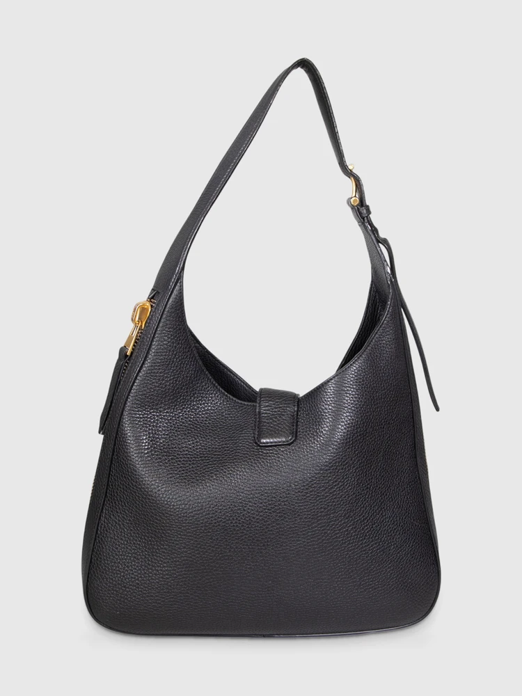 Tom Ford Black Grain Lux Calf Tara Shoulder Bag