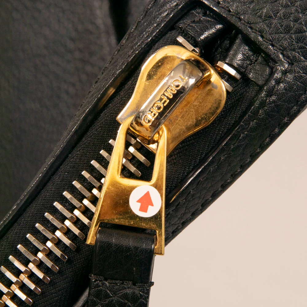 Tom Ford Black Grain Lux Calf Tara Shoulder Bag