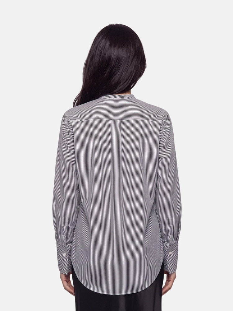 Céline Navy Button Up Striped Shirt