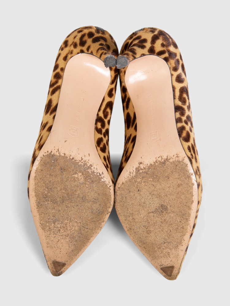 Gianvito Rossi Brown Ponyhair Leopard Pumps