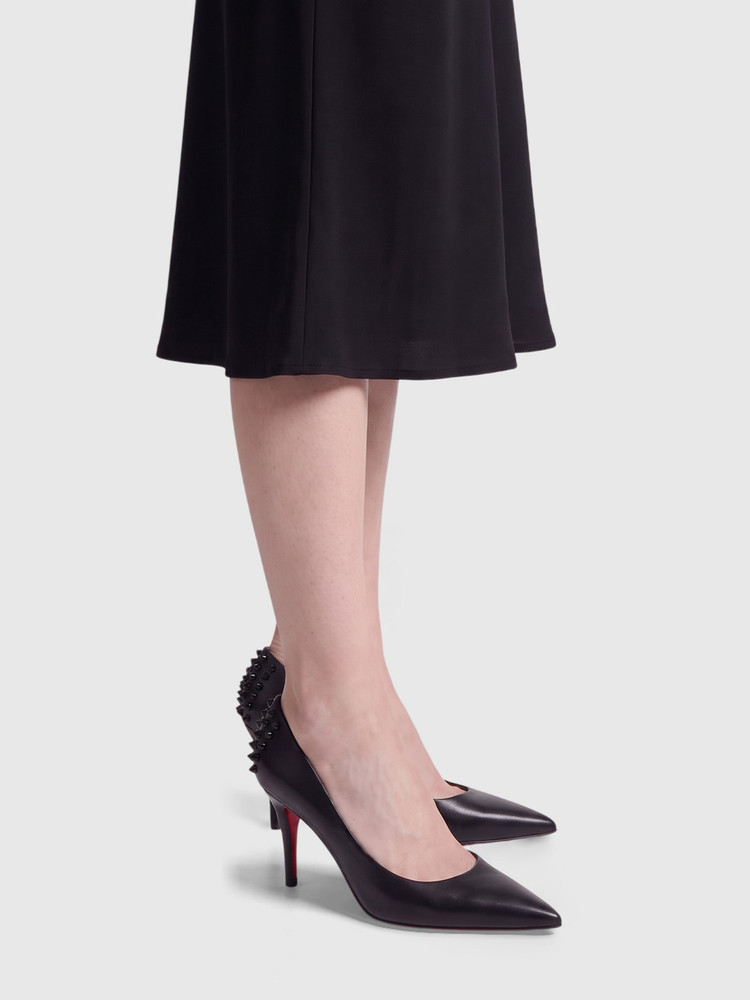 Christian Louboutin Black Leather Spiked Pumps