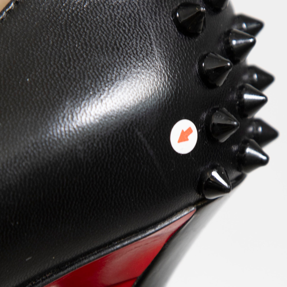 Christian Louboutin Black Leather Spiked Pumps