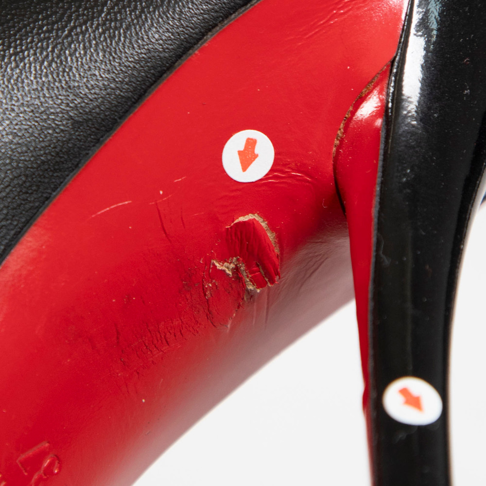 Christian Louboutin Black Leather Spiked Pumps