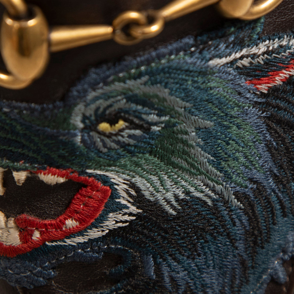 Gucci Brown Leather Horsebit Wolf Loafers