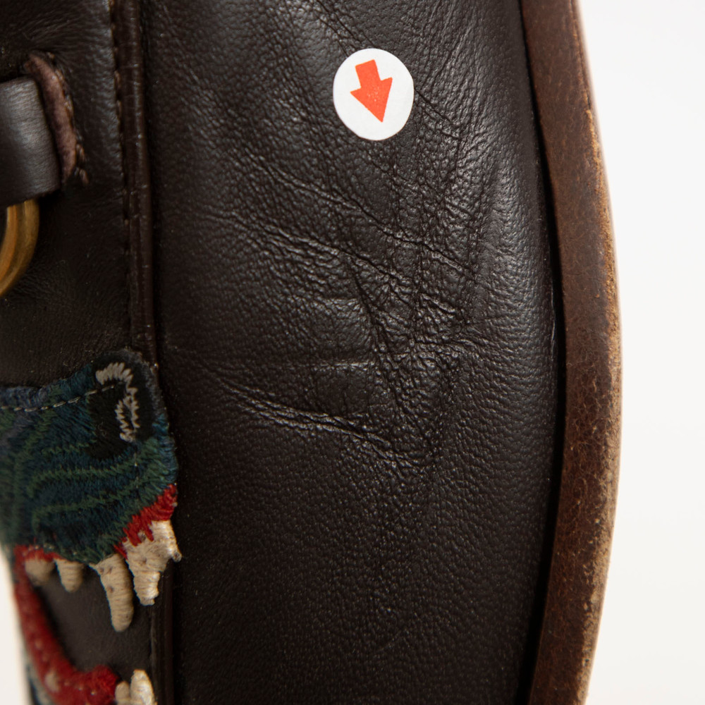 Gucci Brown Leather Horsebit Wolf Loafers
