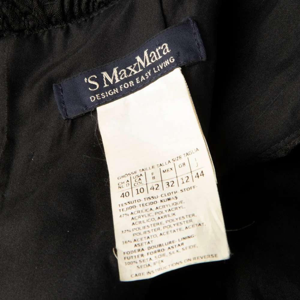 Max Mara Black Abstract Textured Knee Length Dress