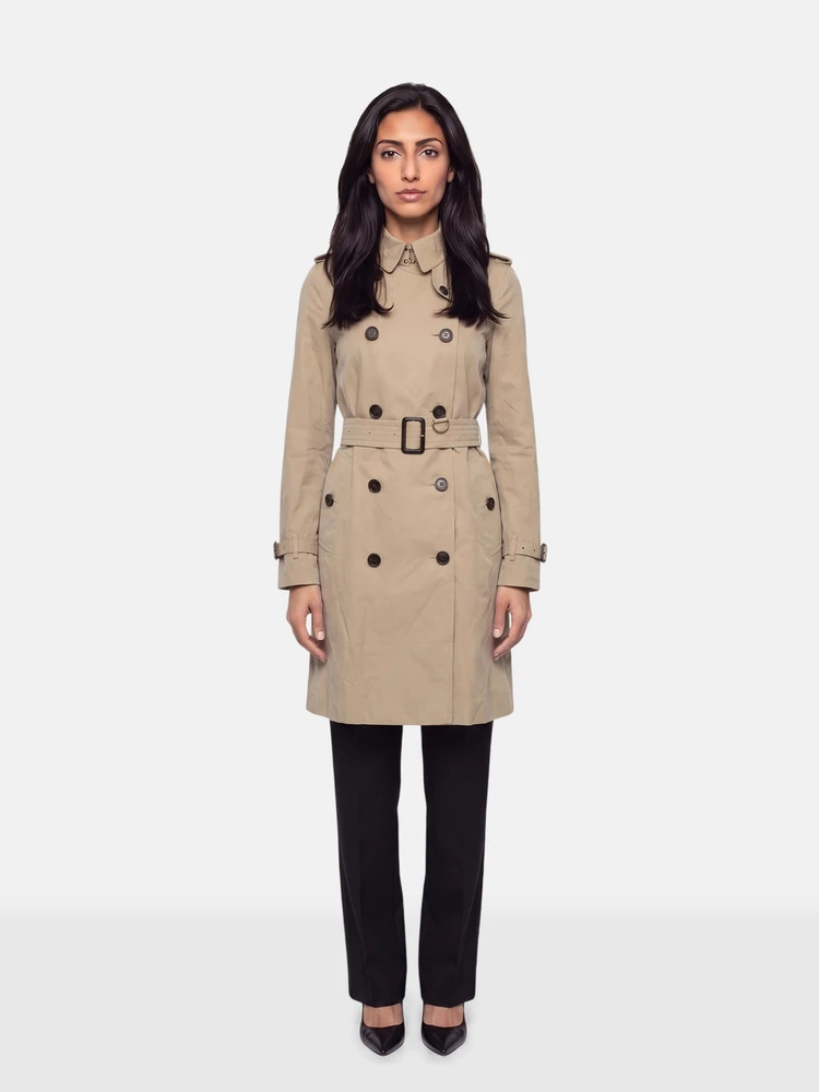 Burberry Beige Long Belted Trench Coat