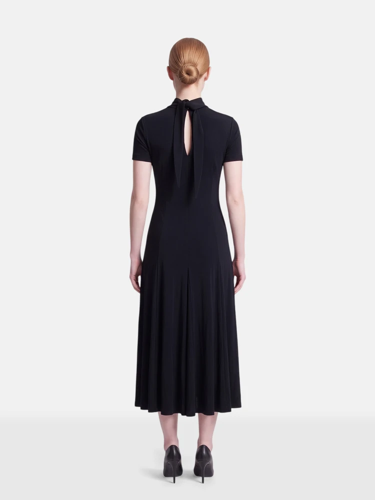 Jil Sander Navy Layered Short Sleeve Dress