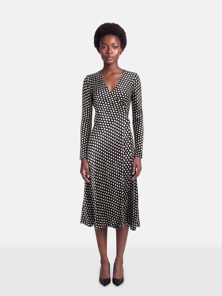 Diane Von Furstenberg Black & White Polkadot Dress