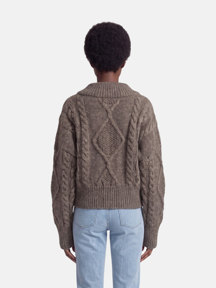Skall Light Brown Wool Fisherman Jumper