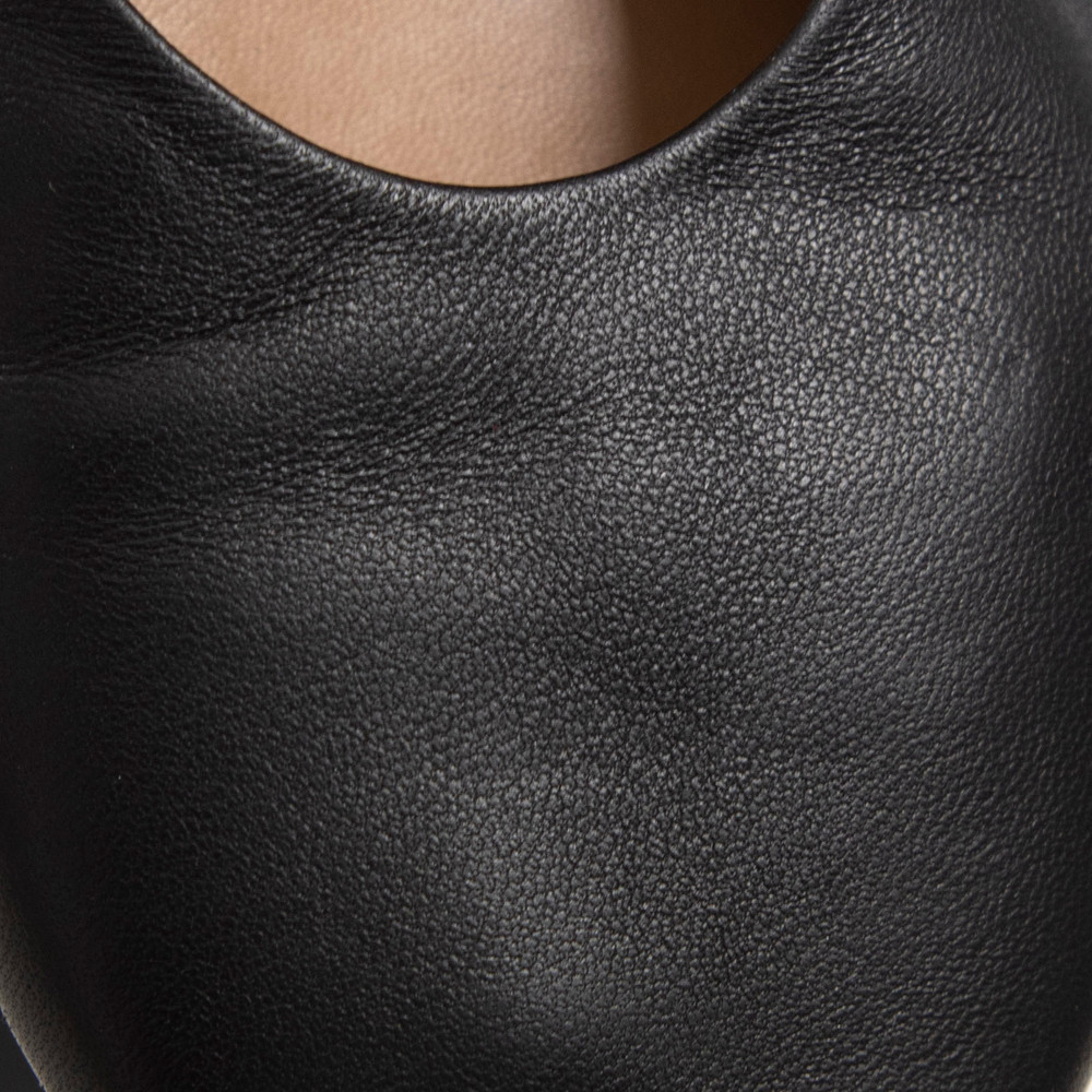 Jacquemus Black Leather Rondes Mary Jane Ballet Flats