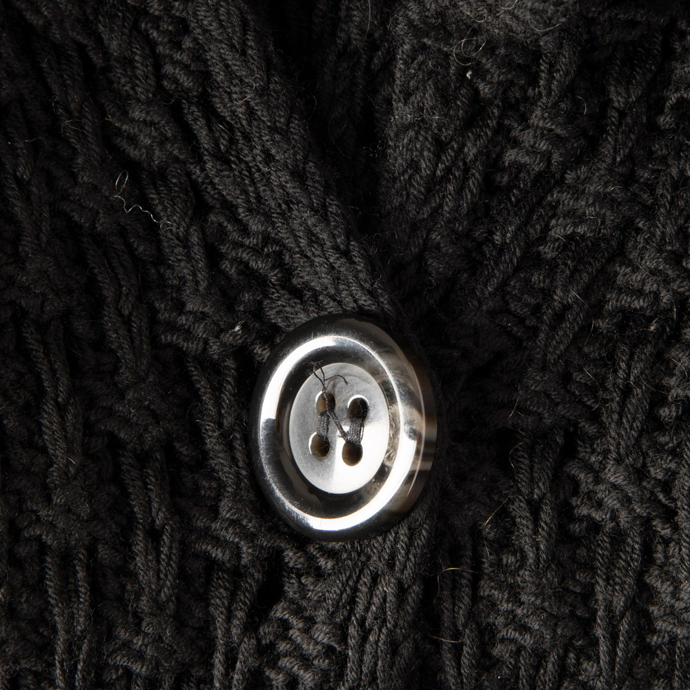 Max Mara Black Wool Button Up Cardigan