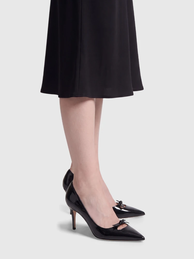 Sergio Rossi Black Patent Bow Detail Isobel Pumps