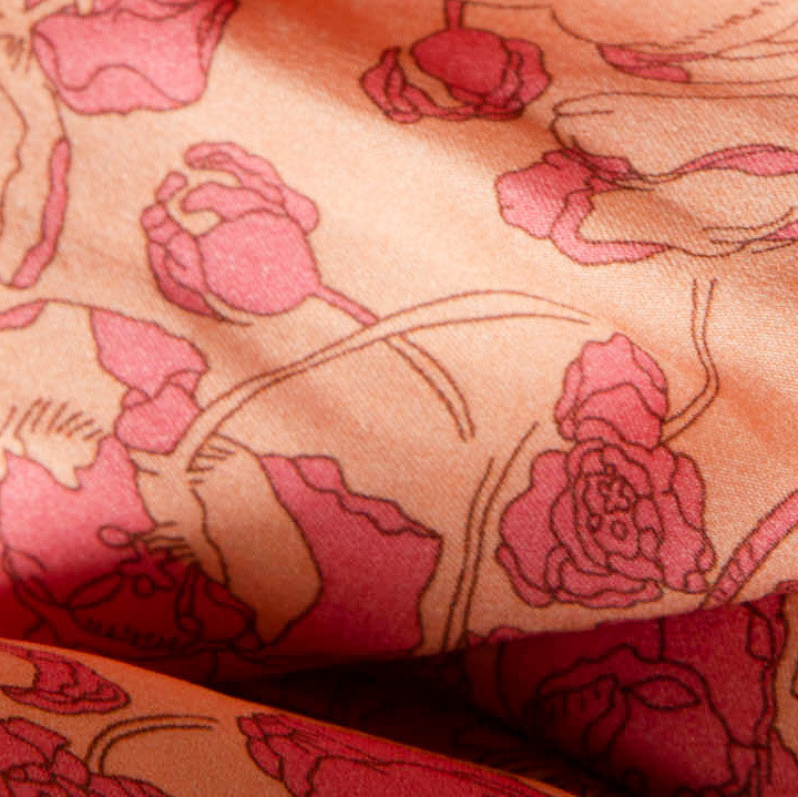 The Vampire's Wife Pink Silk Rose Print Frill Seeker Dress