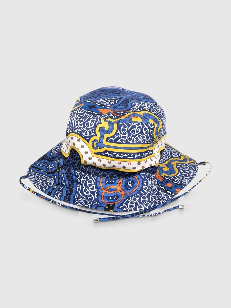 Hermès Bleu Sanremo Silk Ilaria Mors et Gourmettes Hat