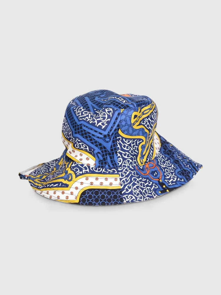 Hermès Bleu Sanremo Silk Ilaria Mors et Gourmettes Hat
