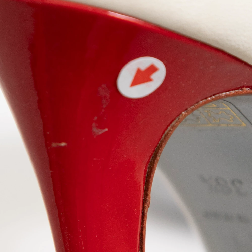 Dolce & Gabbana White & Red Leather Heels