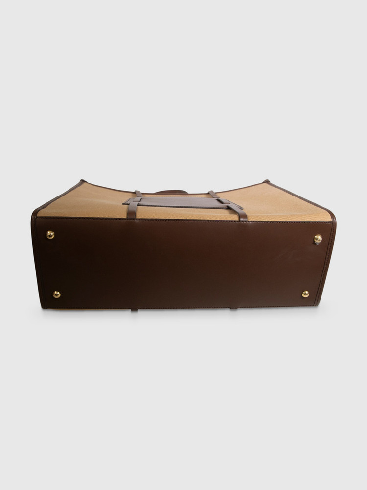 DeMellier Brown Canvas Large The Capri Tote Bag