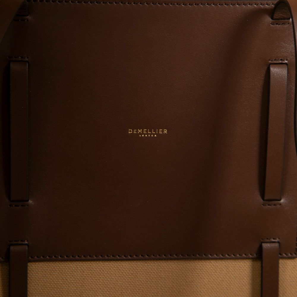 DeMellier Brown Canvas Large The Capri Tote Bag