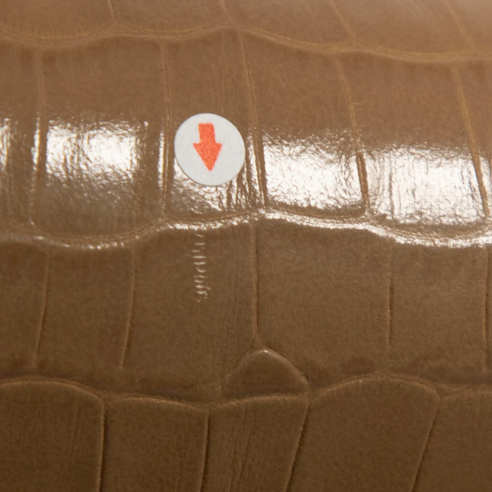 DeMellier Tan Croc Embossed Leather Crossbody Bag