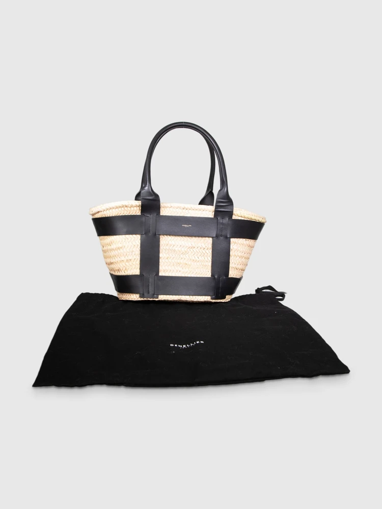 DeMellier Beige & Black The Santorini Basket Bag