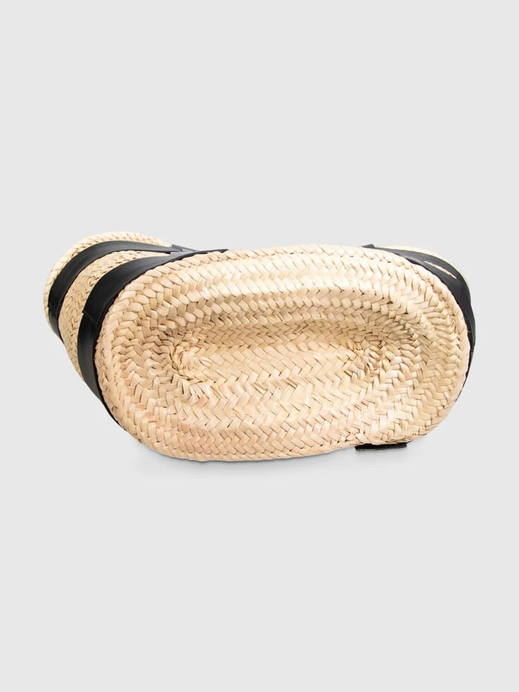 DeMellier Beige & Black The Santorini Basket Bag