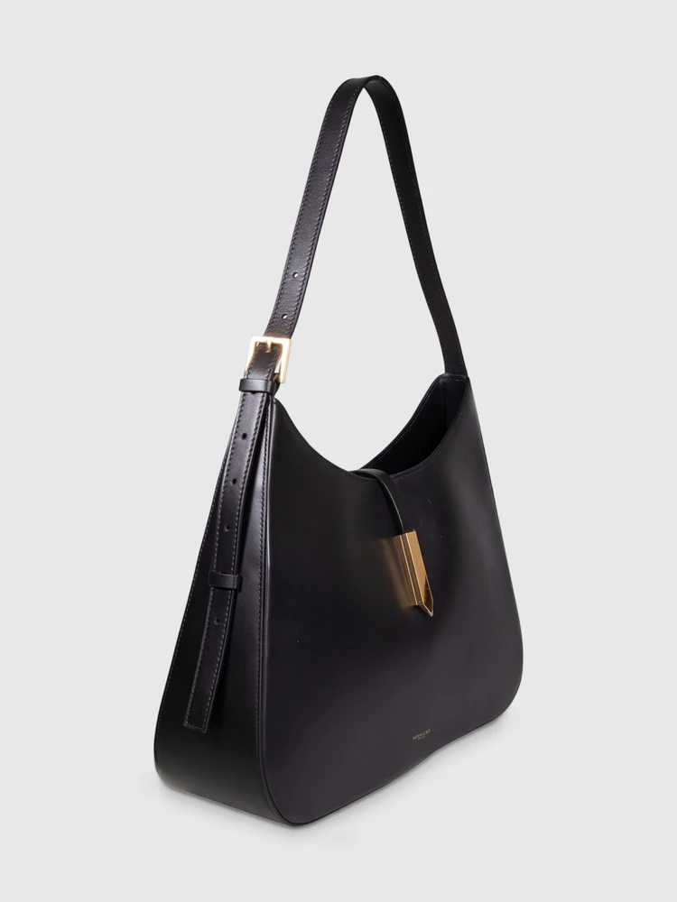 DeMellier Black Leather Tokyo Shoulder Bag